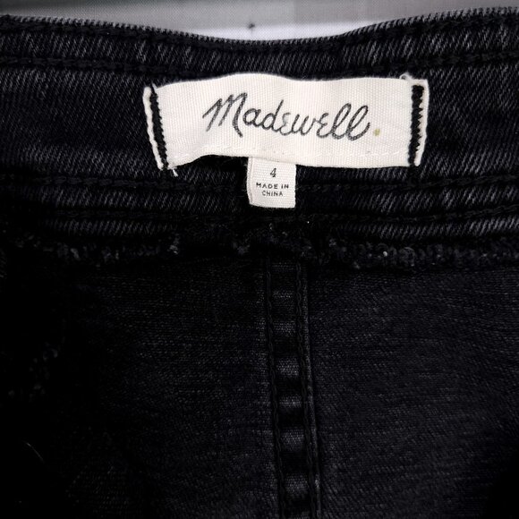 Madewell Metropolis Snap Jean Skirt Size 4 Black Button Up Mini Denim - Picture 5 of 9